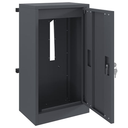 Mailbox with Storage with Door 30 x 20 x 55 cm Steel Anthracite