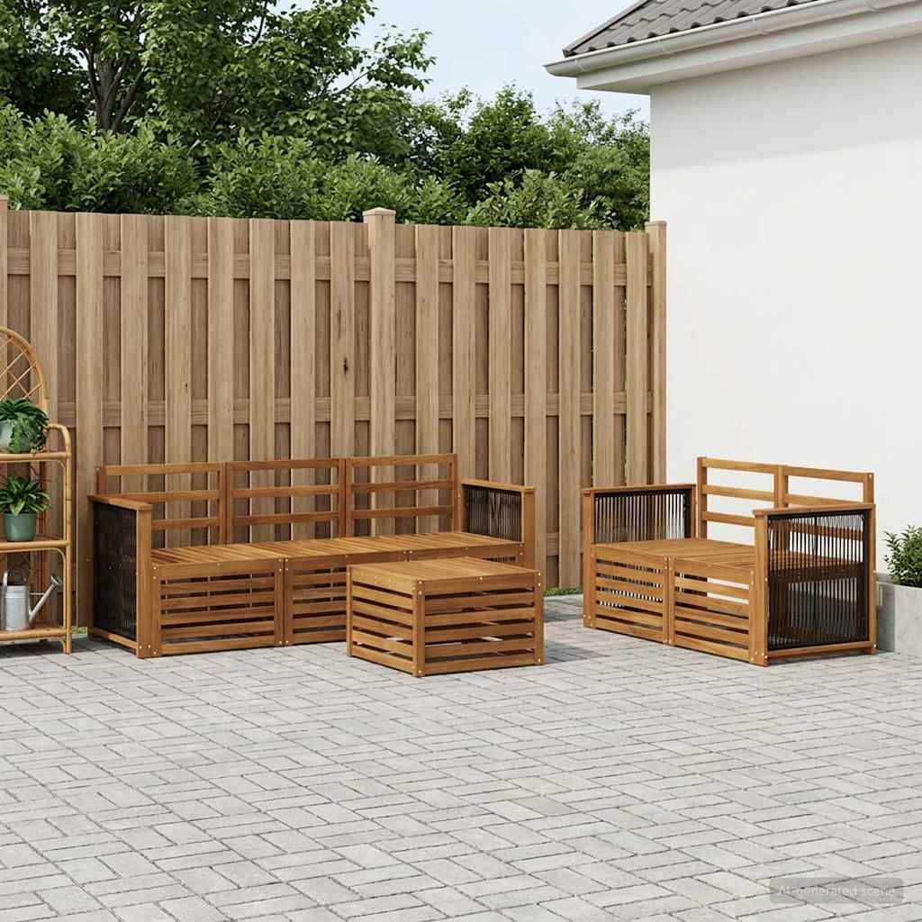 vidaXL Outdoor Sofa Set 6 pcs Natural Solid Acacia Wood 1