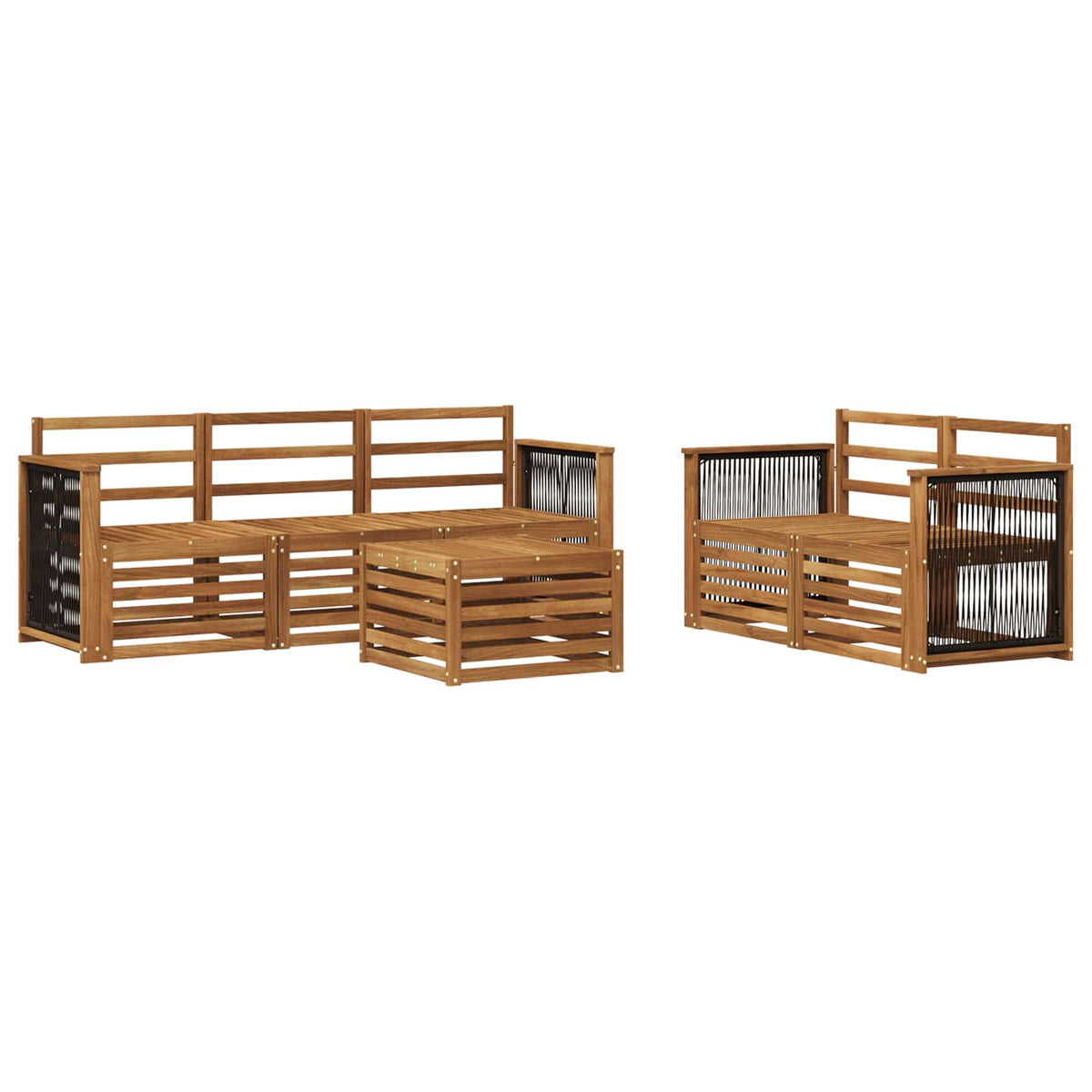 vidaXL Outdoor Sofa Set 6 pcs Natural Solid Acacia Wood 2