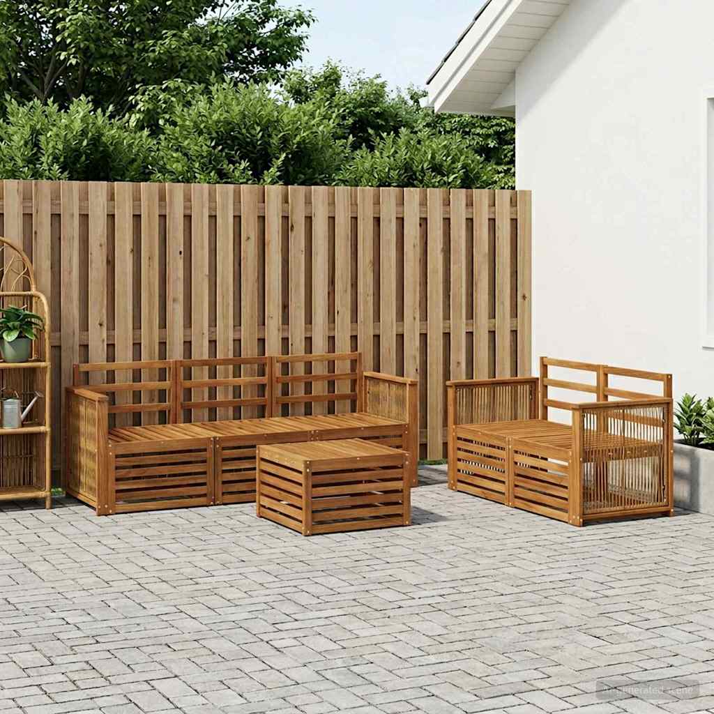 vidaXL Outdoor Sofa Set 6 pcs Natural Solid Acacia Wood 1