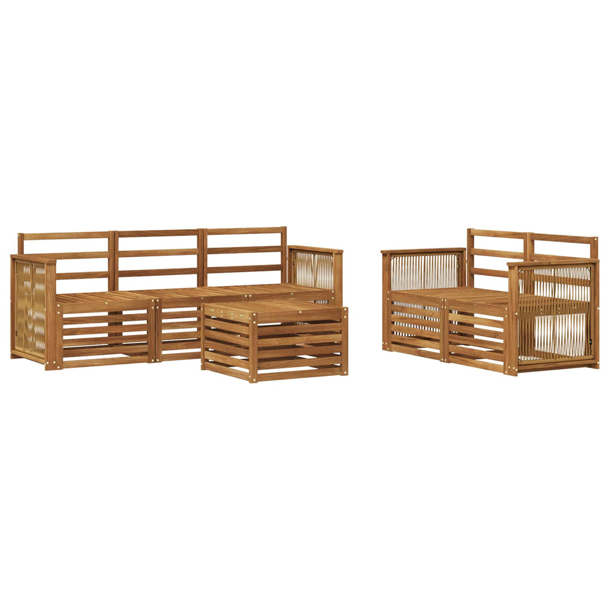 vidaXL Outdoor Sofa Set 6 pcs Natural Solid Acacia Wood 2