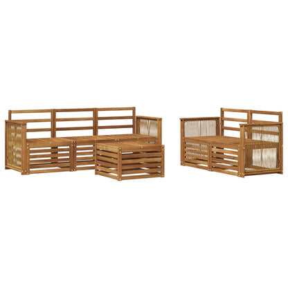 vidaXL Outdoor Sofa Set 6 pcs Natural Solid Acacia Wood 2