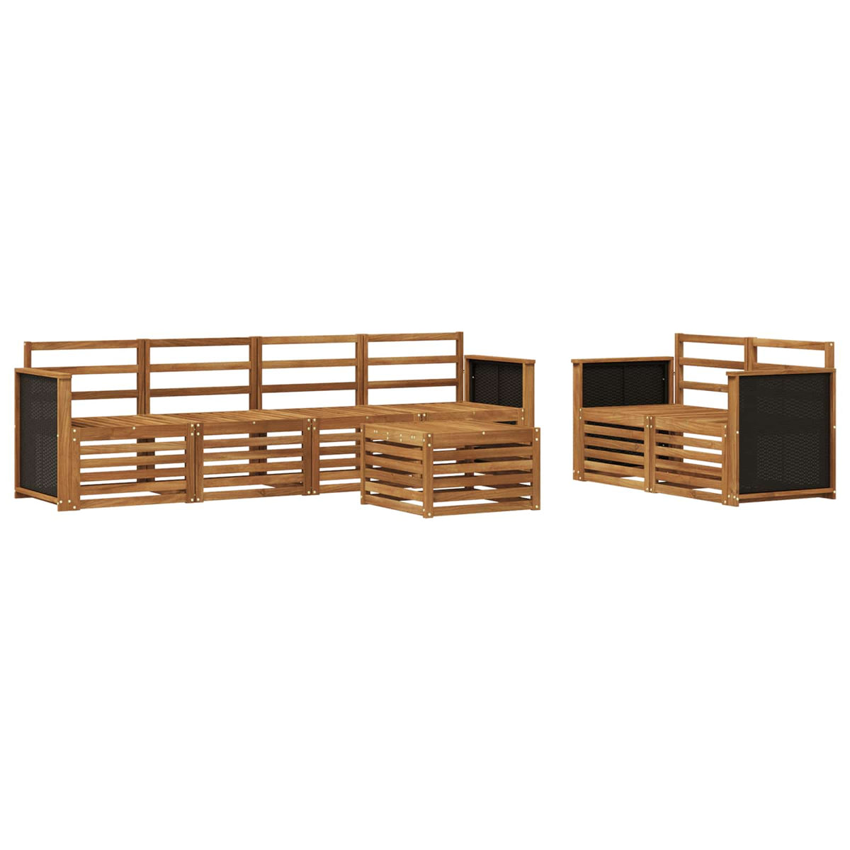 vidaXL Outdoor Sofa Set 7 pcs Natural Solid Acacia Wood 2