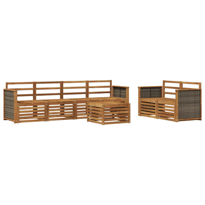 vidaXL Outdoor Sofa Set 7 pcs Natural Solid Acacia Wood 2