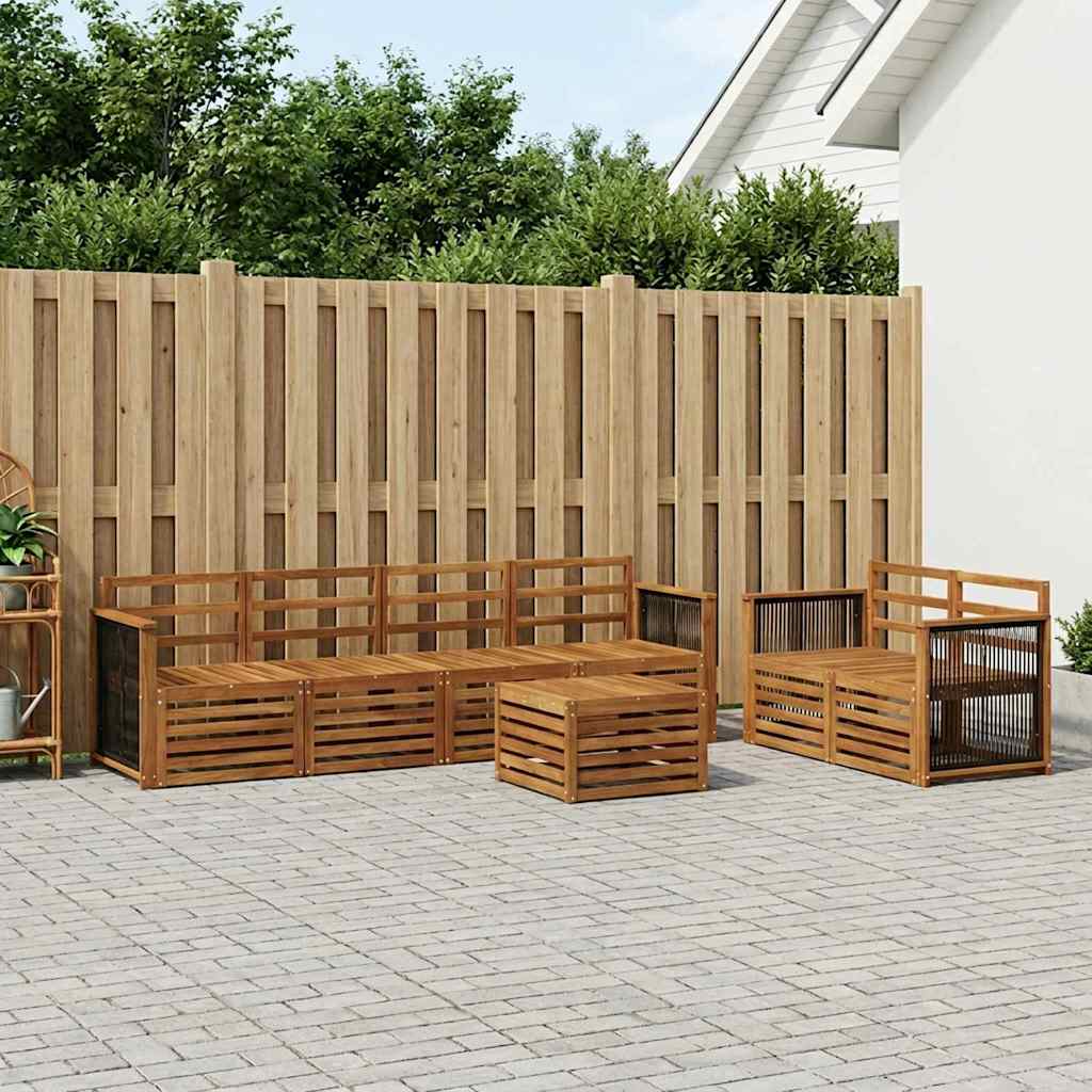 vidaXL Outdoor Sofa Set 7 pcs Natural Solid Acacia Wood 1