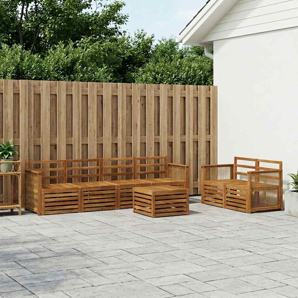 vidaXL Outdoor Sofa Set 7 pcs Natural Solid Acacia Wood 1