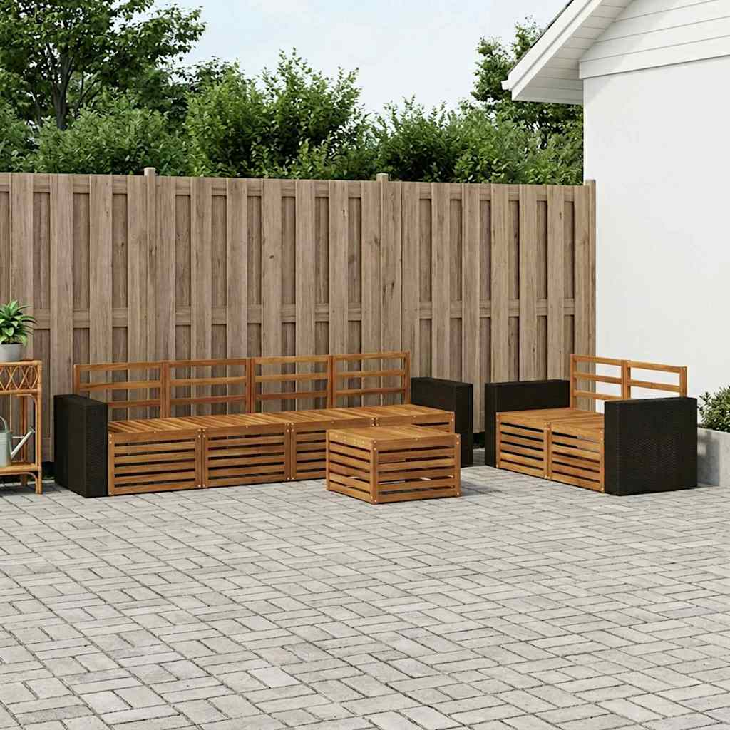 vidaXL Outdoor Sofa Set 7 pcs Natural Solid Acacia Wood 1