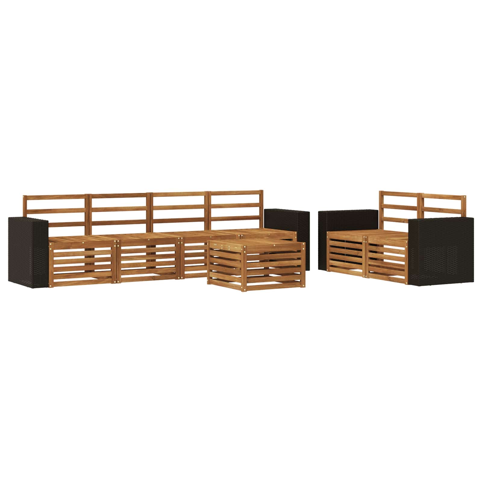 vidaXL Outdoor Sofa Set 7 pcs Natural Solid Acacia Wood 2