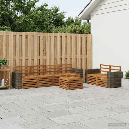 vidaXL Outdoor Sofa Set 7 pcs Natural Solid Acacia Wood 1