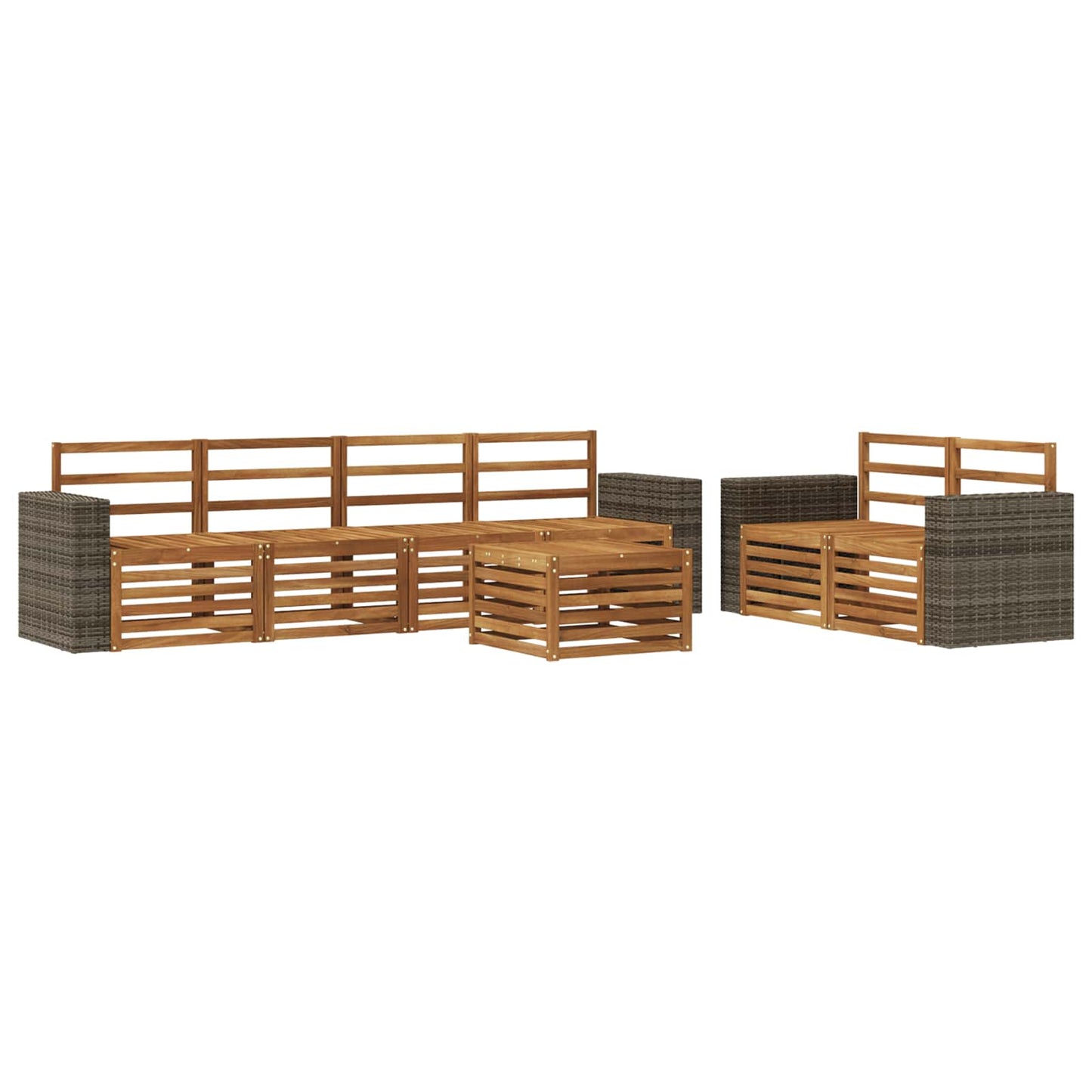 vidaXL Outdoor Sofa Set 7 pcs Natural Solid Acacia Wood 2