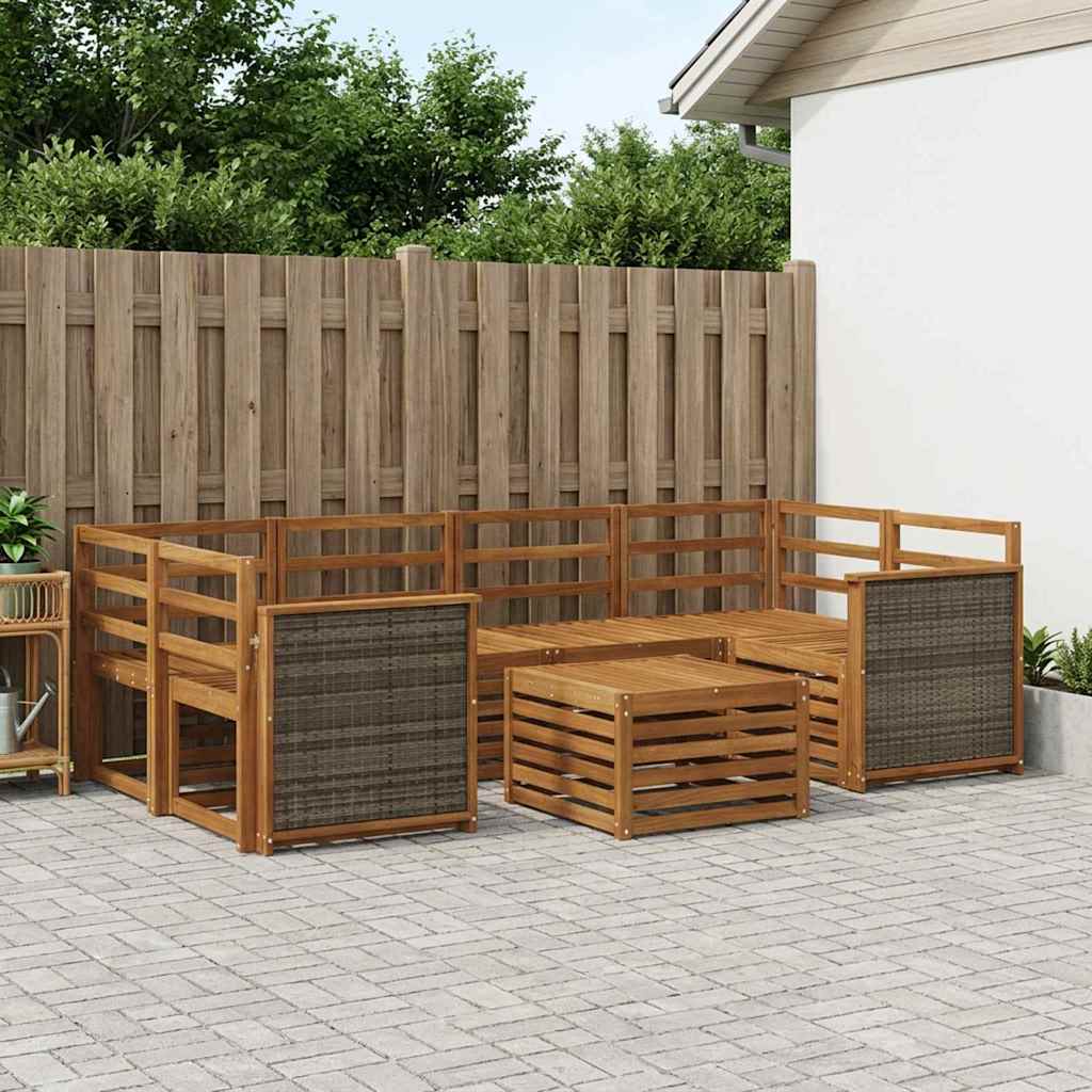 vidaXL Outdoor Sofa Set 7 pcs Natural Solid Acacia Wood 1