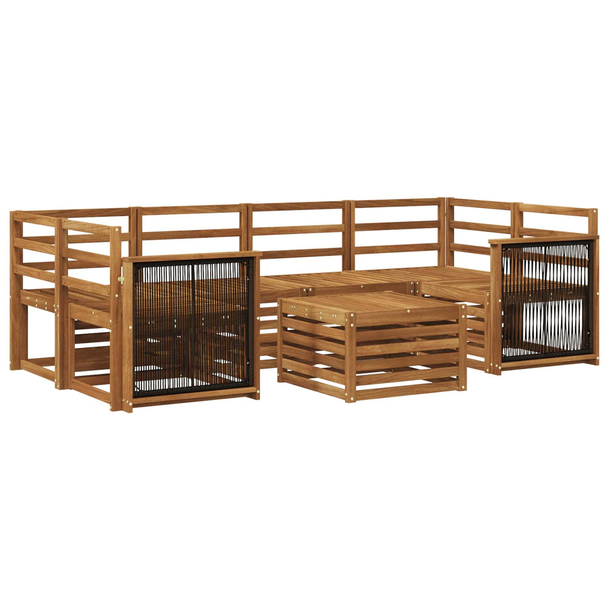 vidaXL Outdoor Sofa Set 7 pcs Natural Solid Acacia Wood 2