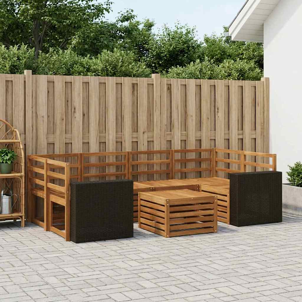 vidaXL Outdoor Sofa Set 7 pcs Natural Solid Acacia Wood 1