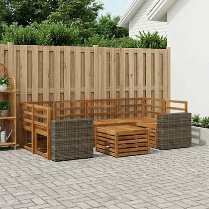 vidaXL Outdoor Sofa Set 7 pcs Natural Solid Acacia Wood 1