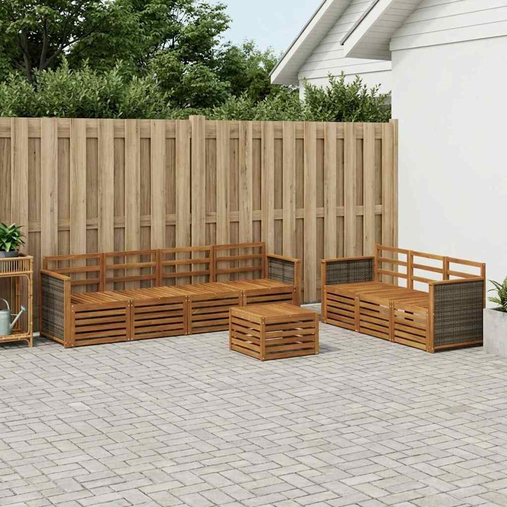 vidaXL Sofa Sets 8 pcs Solid Acacia Wood
