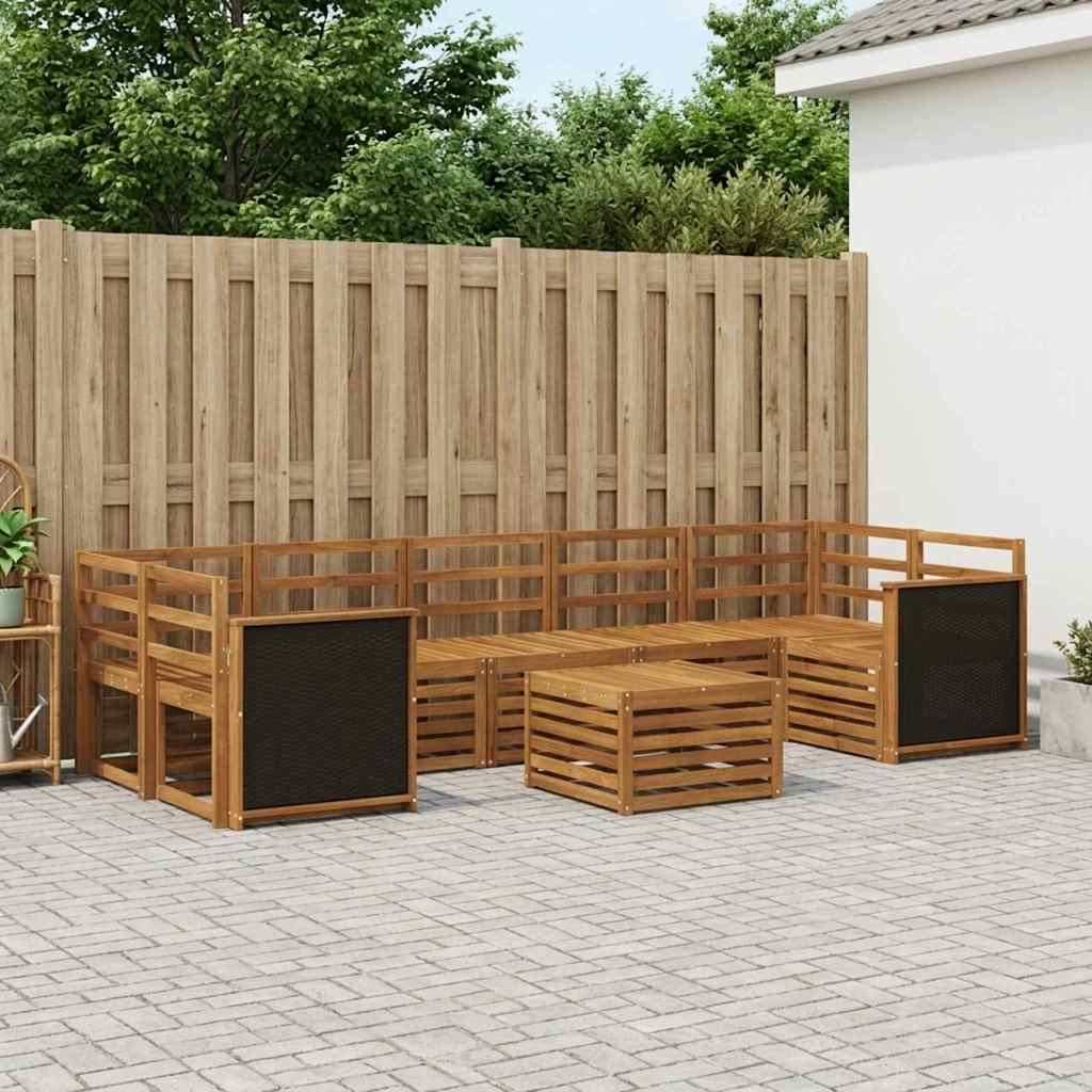 vidaXL Outdoor Sofa Set 8 pcs Natural Solid Acacia Wood 1