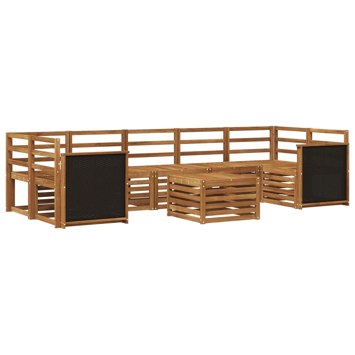 vidaXL Outdoor Sofa Set 8 pcs Natural Solid Acacia Wood 2