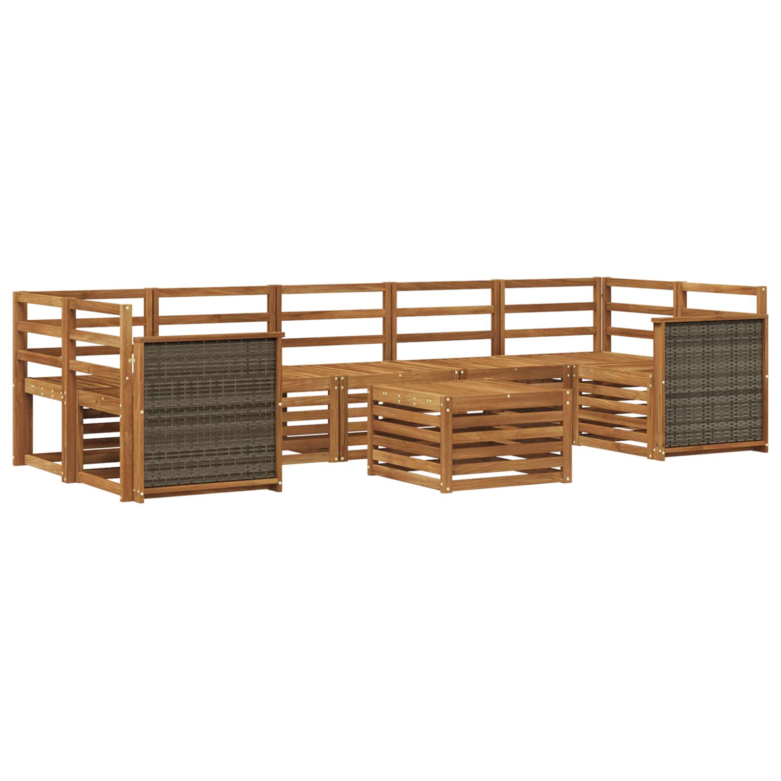 vidaXL Outdoor Sofa Set 8 pcs Natural Solid Acacia Wood 2