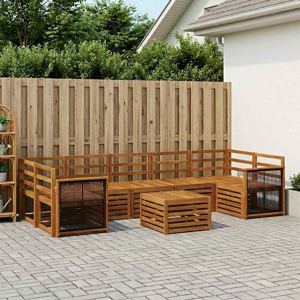 vidaXL Outdoor Sofa Set 8 pcs Natural Solid Acacia Wood 1