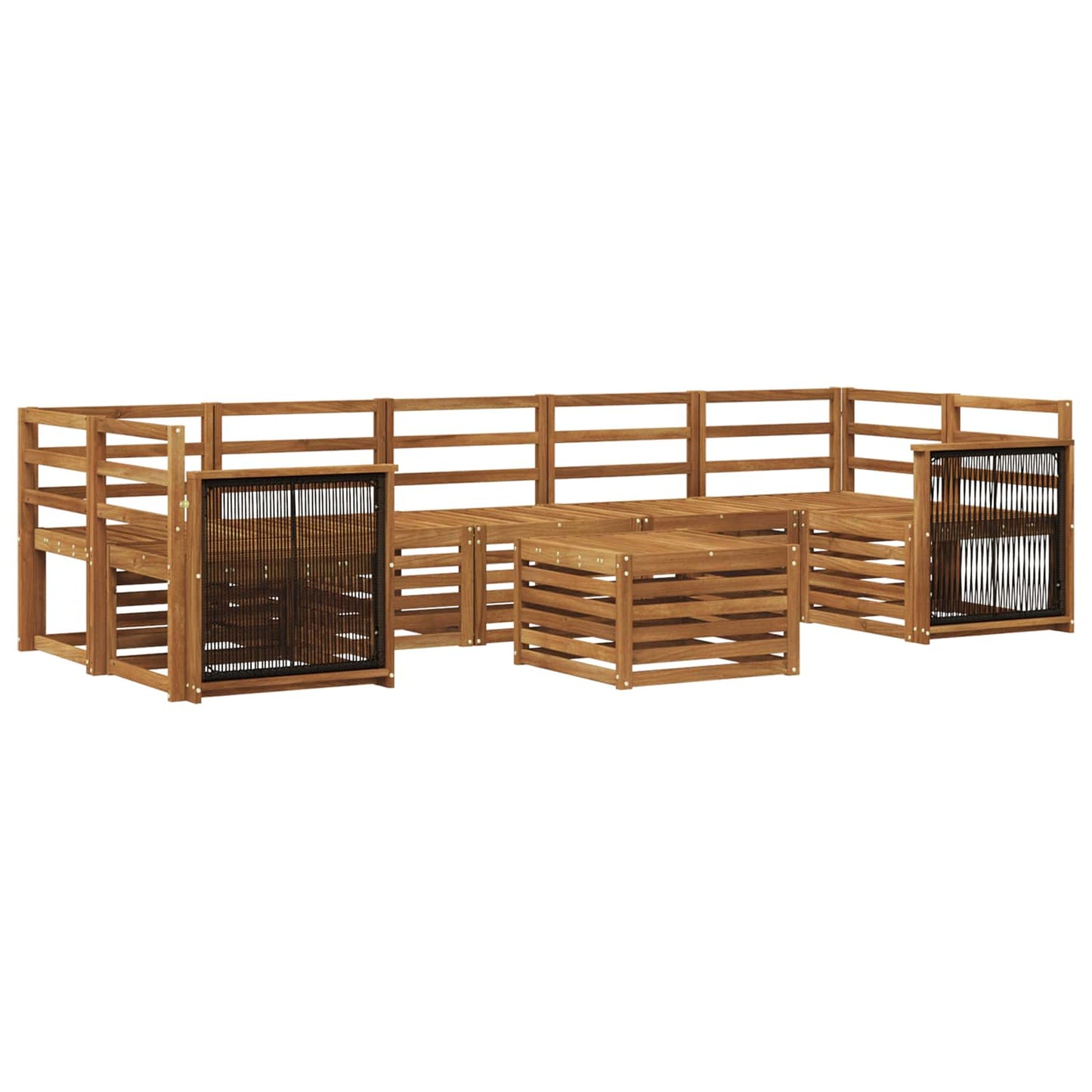 vidaXL Outdoor Sofa Set 8 pcs Natural Solid Acacia Wood 2