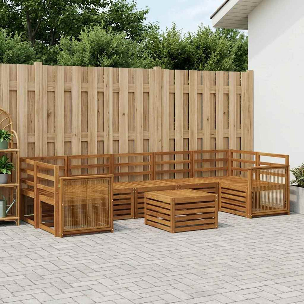 vidaXL Outdoor Sofa Set 8 pcs Natural Solid Acacia Wood