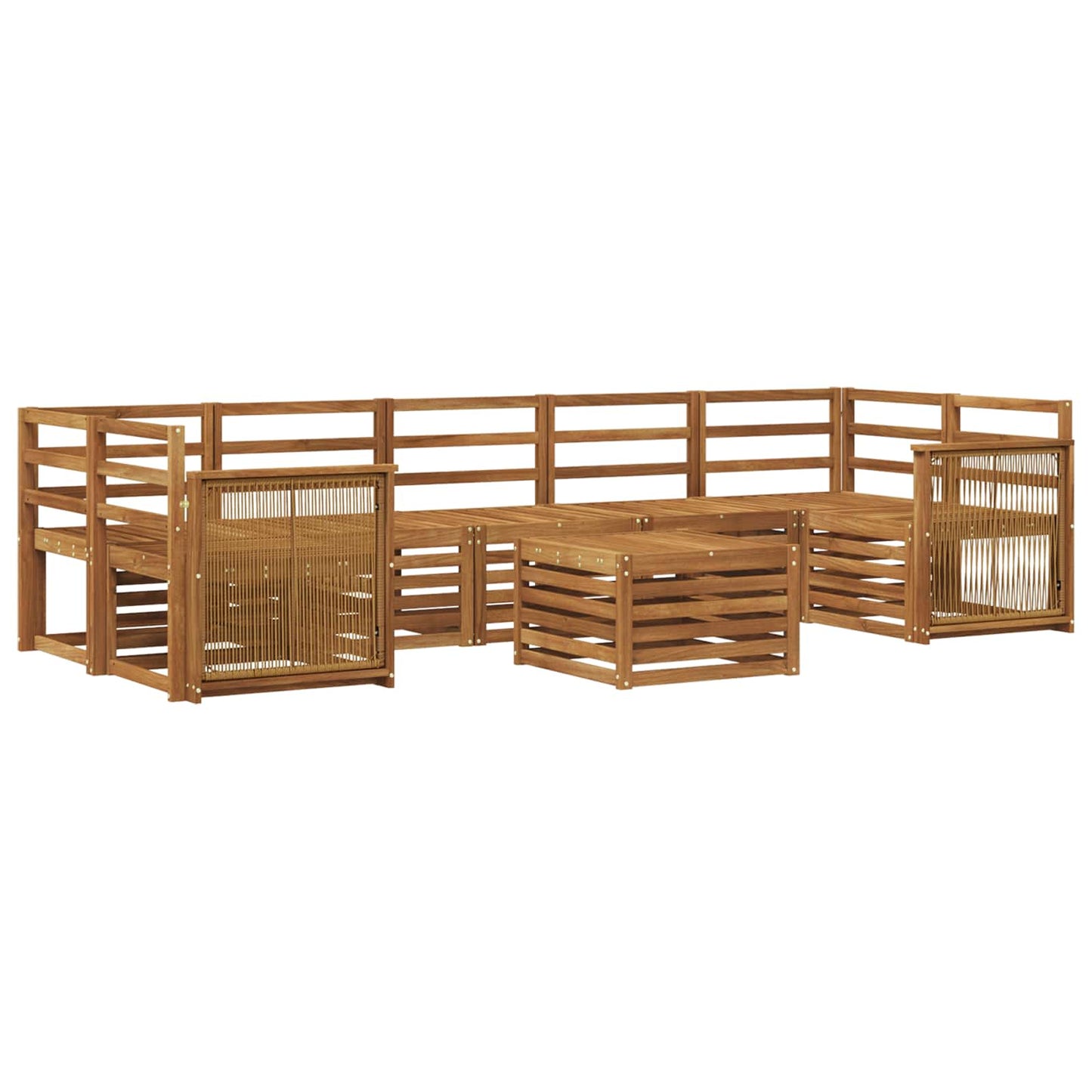 vidaXL Outdoor Sofa Set 8 pcs Natural Solid Acacia Wood 2