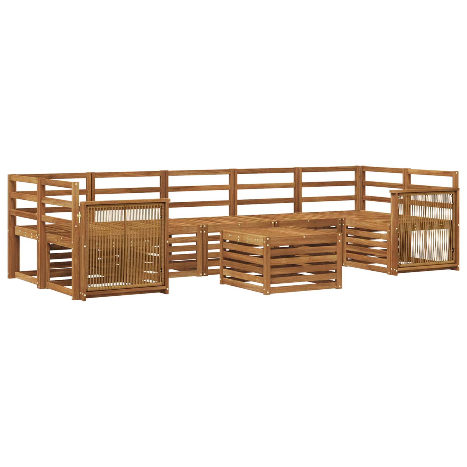 vidaXL Outdoor Sofa Set 8 pcs Natural Solid Acacia Wood 2