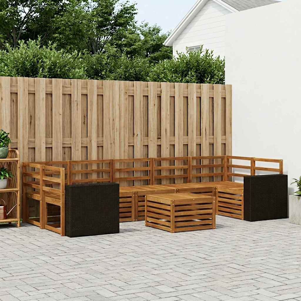 vidaXL Outdoor Sofa Set 8 pcs Natural Solid Acacia Wood 1