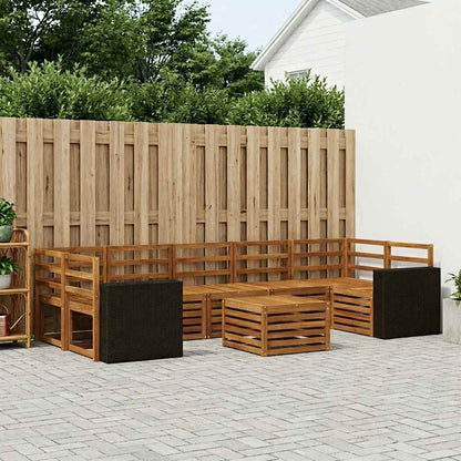 vidaXL Outdoor Sofa Set 8 pcs Natural Solid Acacia Wood 1