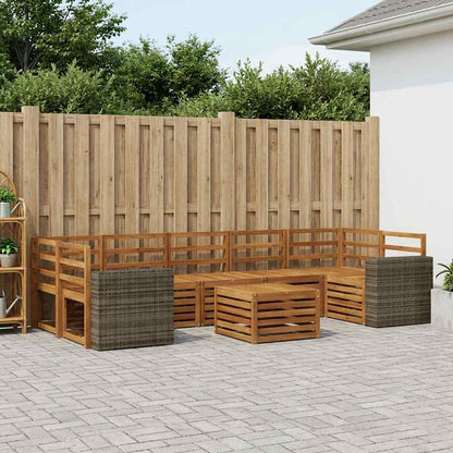 vidaXL Outdoor Sofa Set 8 pcs Natural Solid Acacia Wood 1