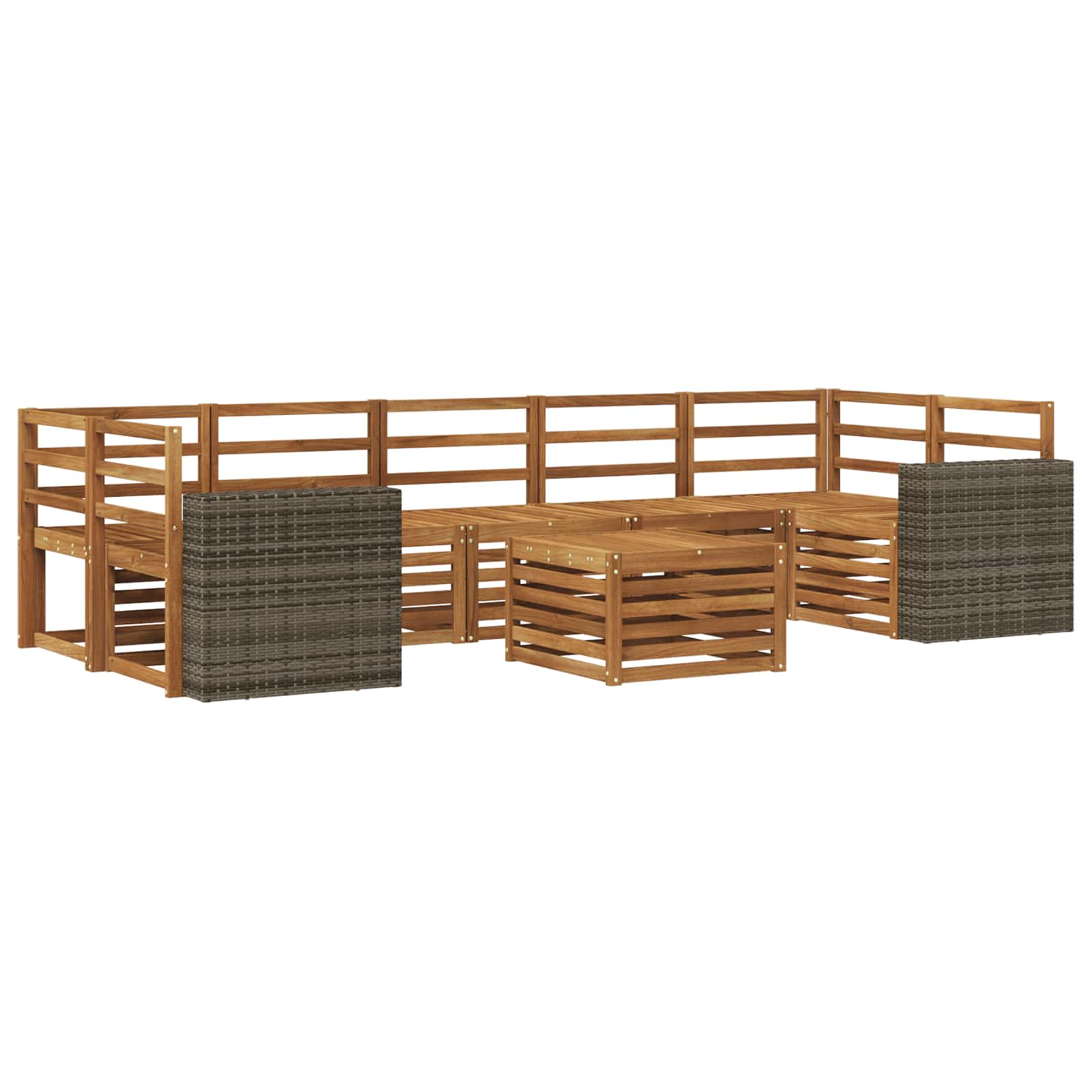 vidaXL Outdoor Sofa Set 8 pcs Natural Solid Acacia Wood 2