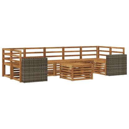 vidaXL Outdoor Sofa Set 8 pcs Natural Solid Acacia Wood 2