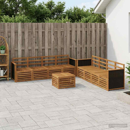 vidaXL Outdoor Sofa Set 9 pcs Natural 1