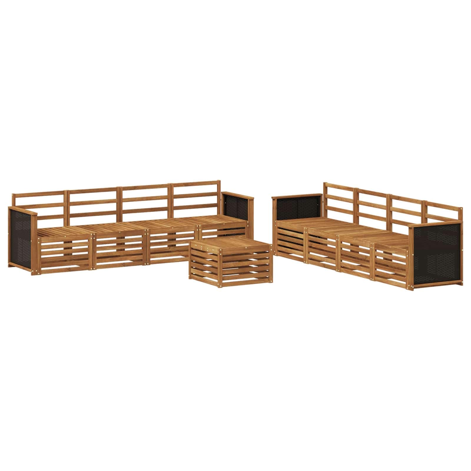 vidaXL Outdoor Sofa Set 9 pcs Natural 2