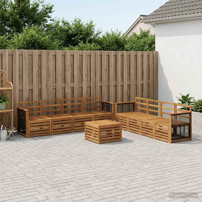 vidaXL Outdoor Sofa Set 9 pcs Natural 1