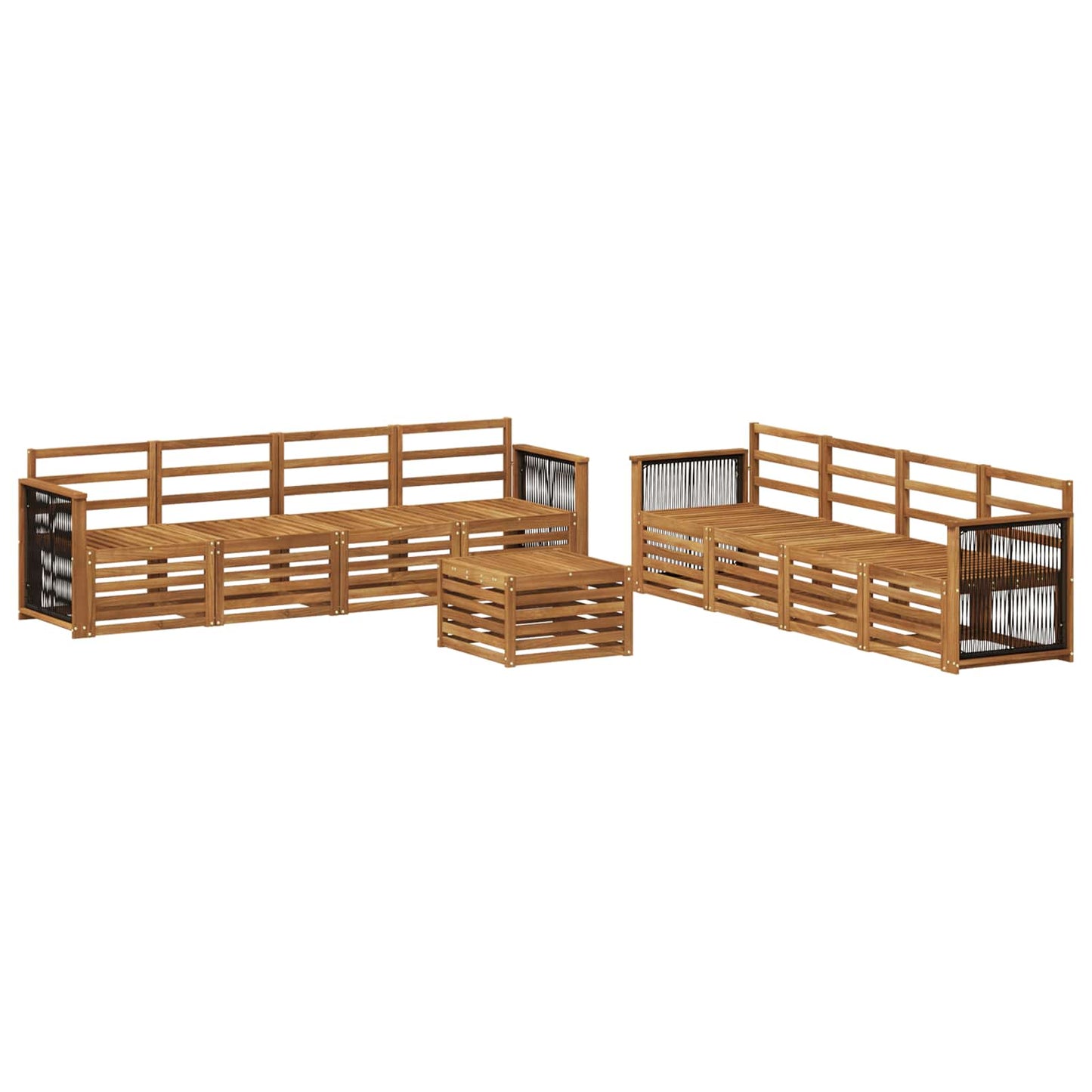vidaXL Outdoor Sofa Set 9 pcs Natural 2