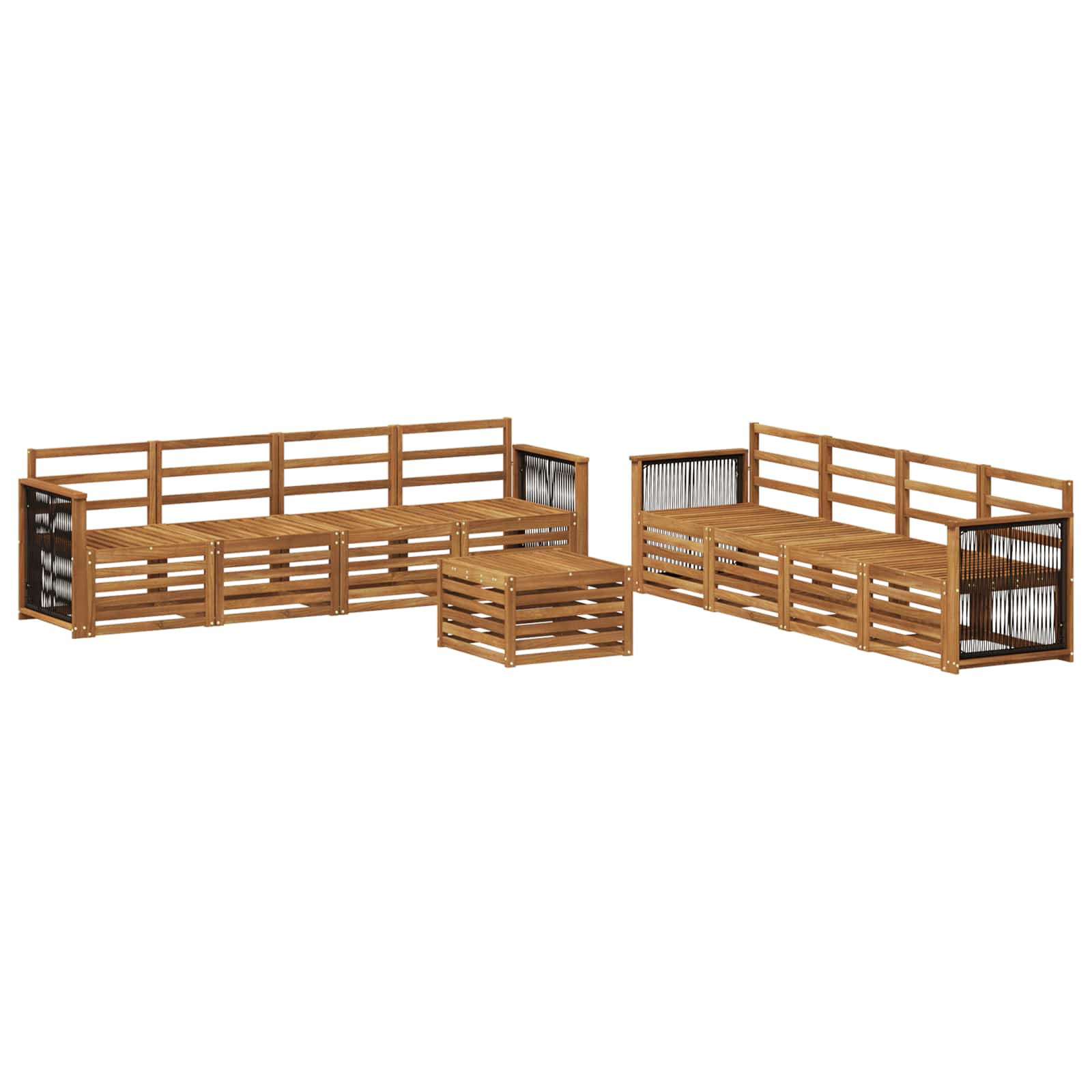 vidaXL Outdoor Sofa Set 9 pcs Natural 2