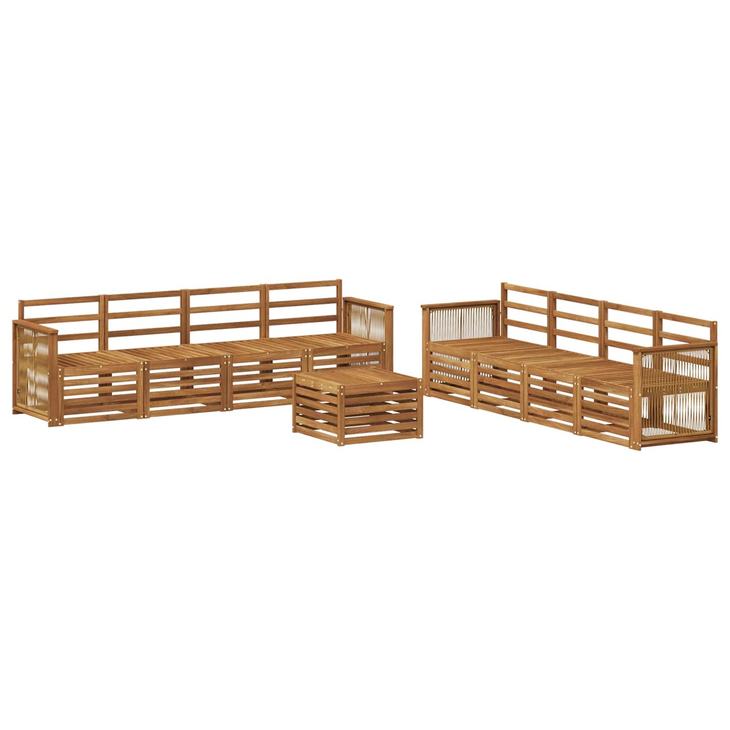 vidaXL Outdoor Sofa Set 9 pcs Natural 2