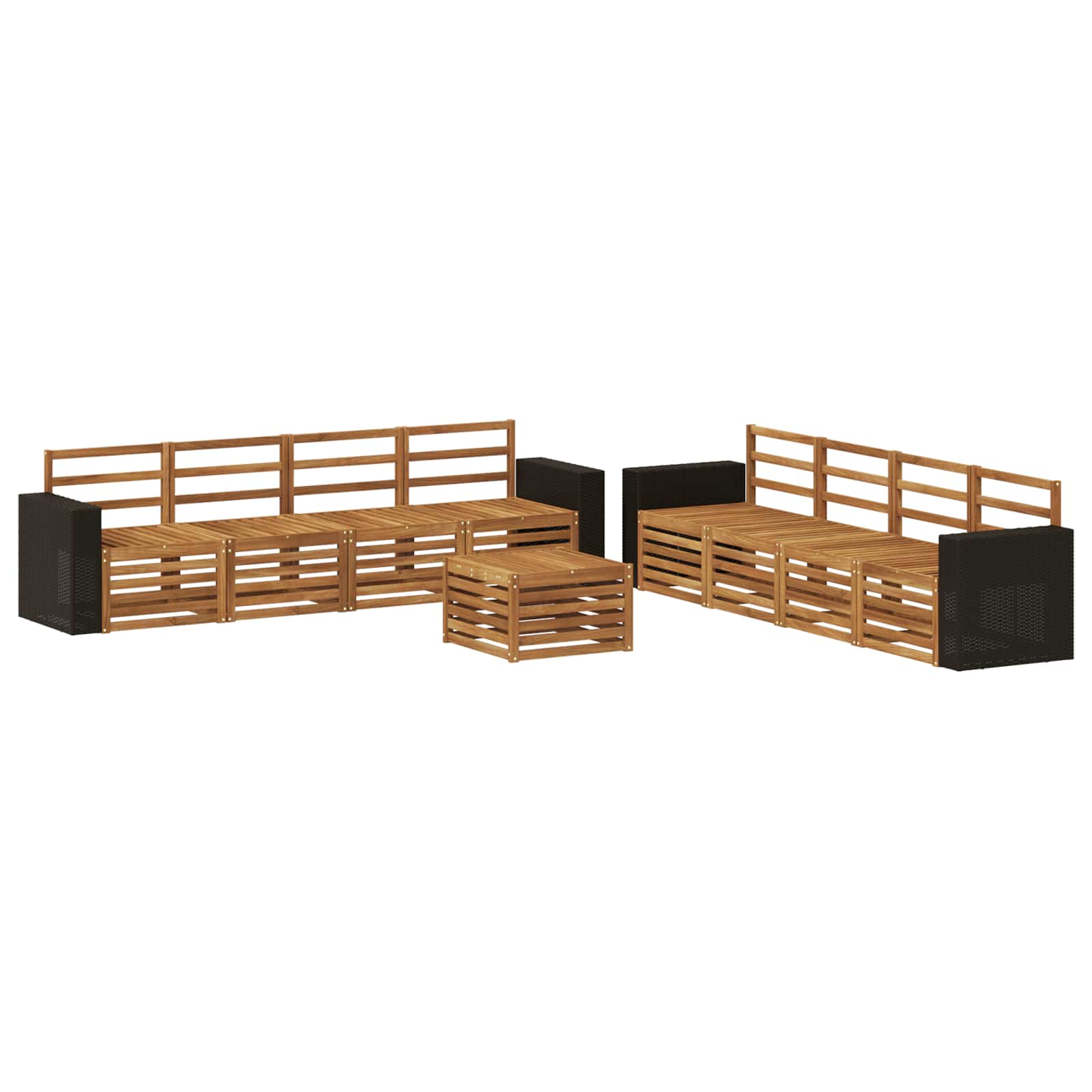 vidaXL Outdoor Sofa Set 9 pcs Natural 2