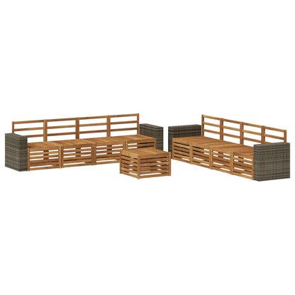 vidaXL Outdoor Sofa Set 9 pcs Natural 2