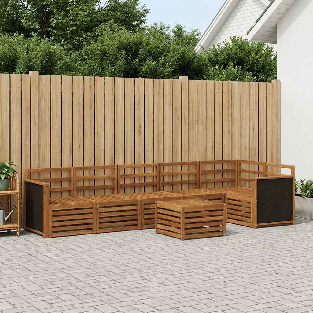 vidaXL Outdoor Sofa Set 7 pcs Polyester Natural