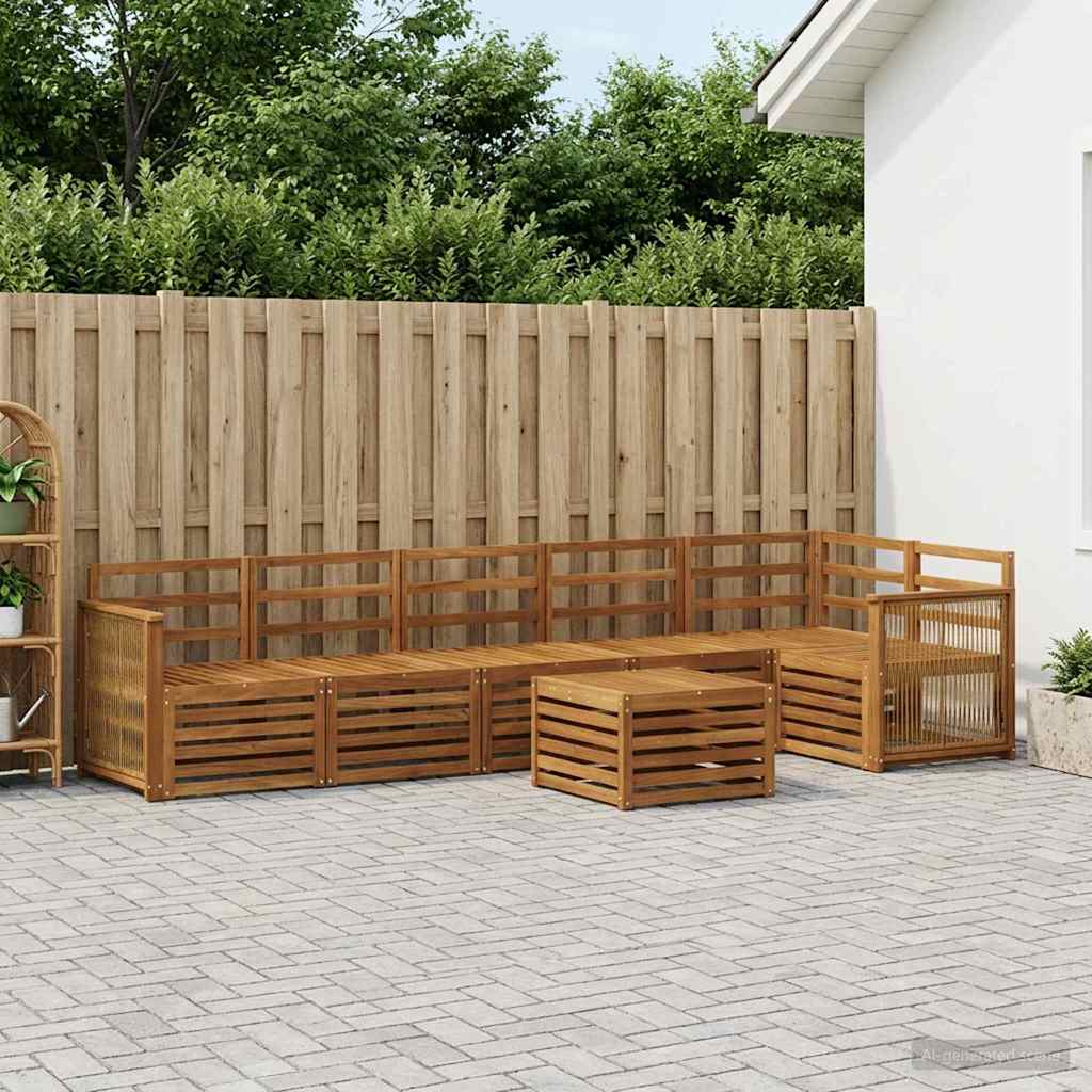 vidaXL Outdoor Sofa Set 7 pcs Natural Solid Acacia Wood 1