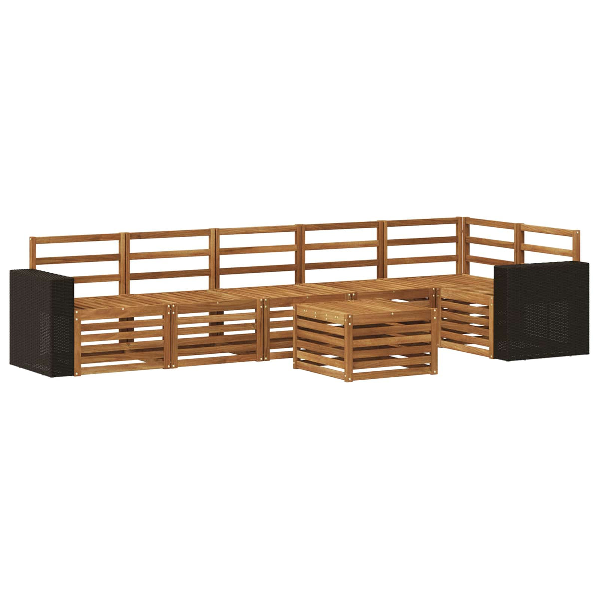 vidaXL Outdoor Sofa Set 7 pcs Natural Polyester 2