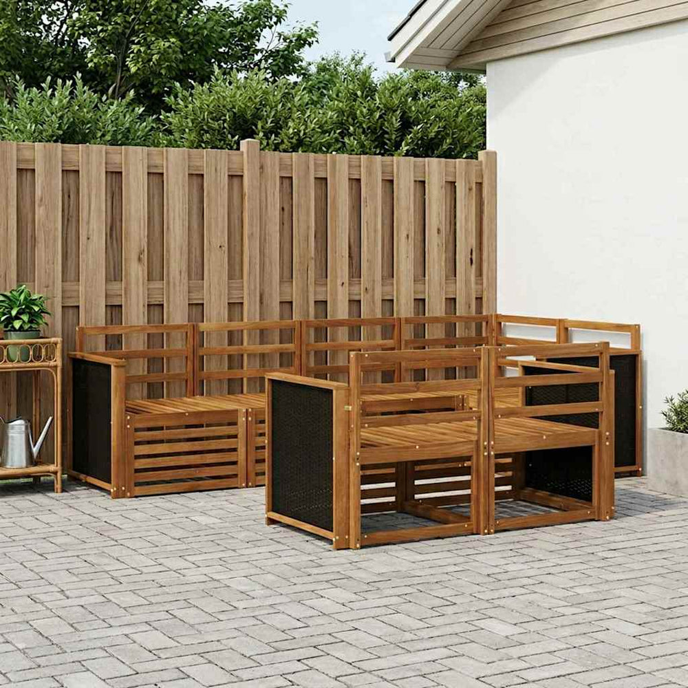 vidaXL Outdoor Sofa Set 7 pcs Natural Solid Acacia Wood