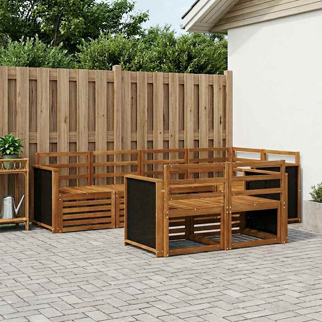 vidaXL Outdoor Sofa Set 7 pcs Natural Solid Acacia Wood 1