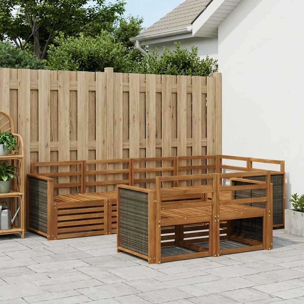 vidaXL Outdoor Sofa Set 7 pcs Natural Solid Acacia Wood 1