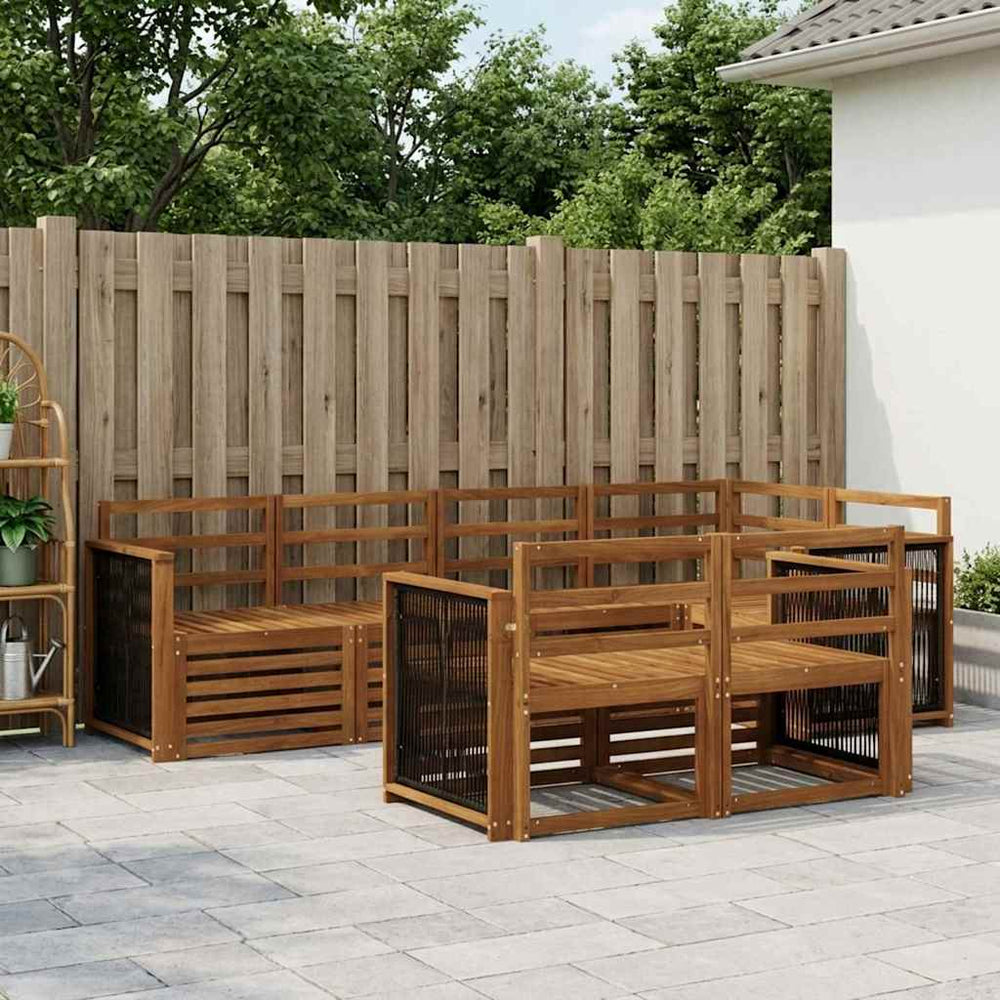 vidaXL Outdoor Sofa Set 7 pcs Natural Solid Acacia Wood
