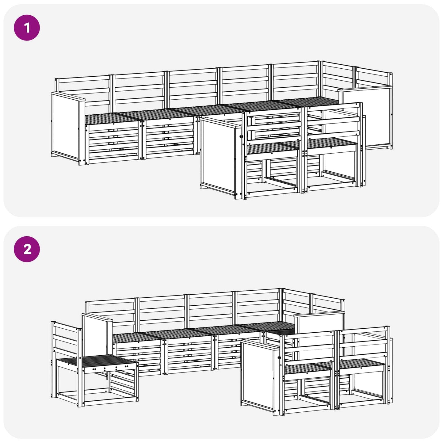 vidaXL Outdoor Sofa Set 7 pcs 6