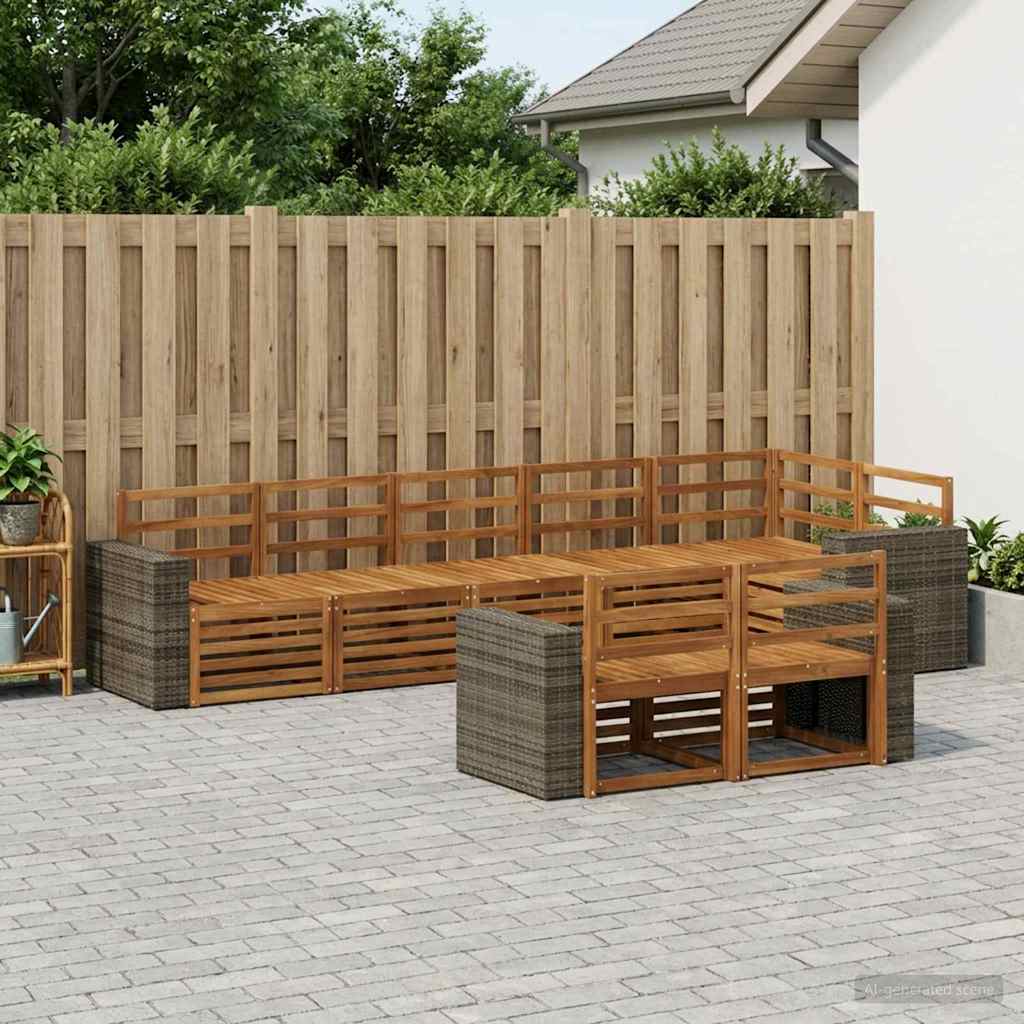 vidaXL Outdoor Sofa Set 8 pcs Polyester 1