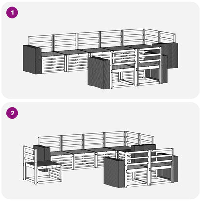 vidaXL Outdoor Sofa Set 8 pcs Polyester 6